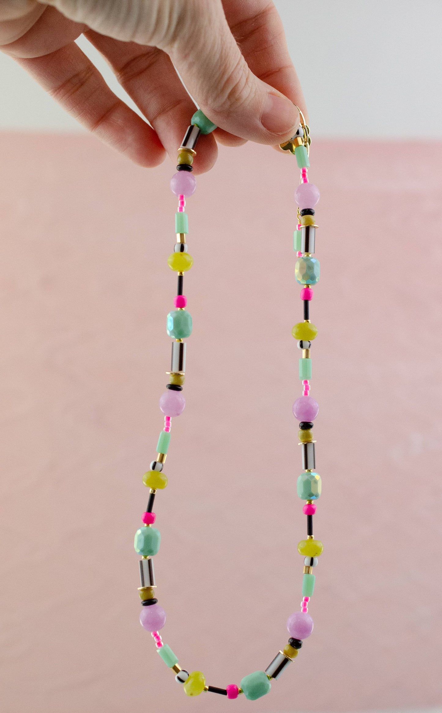 Neon Beaded Friendship Necklace