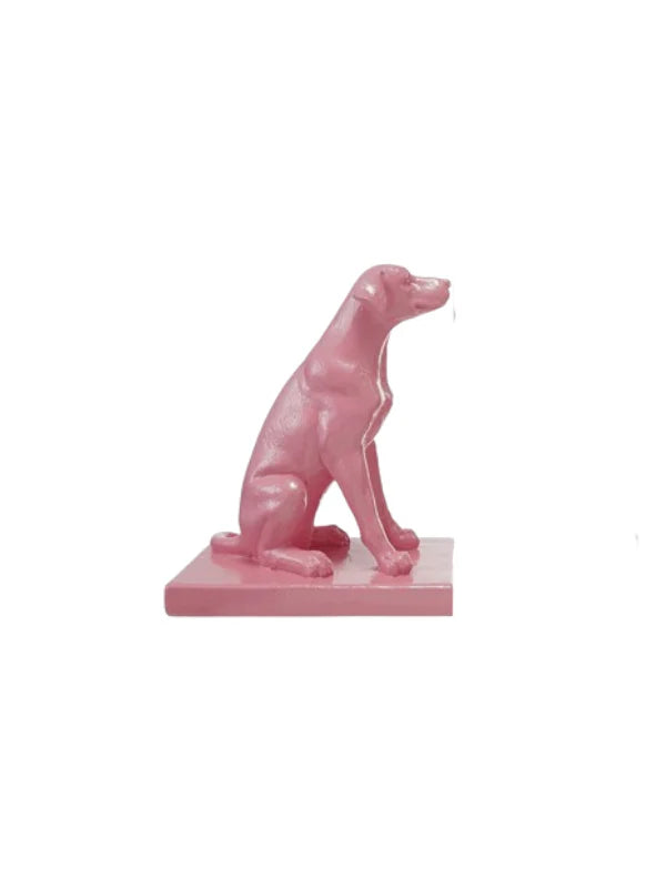 Resin Dog Bookend Set, Pink