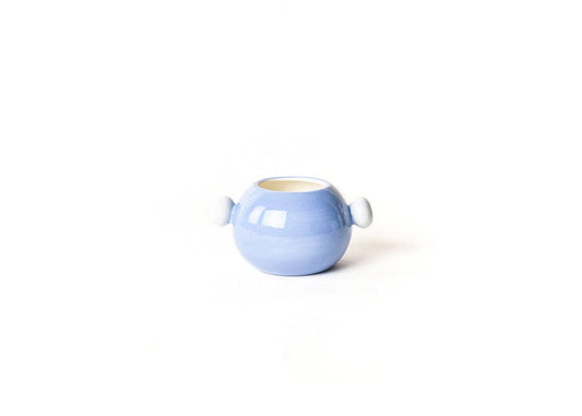 Iris Blue Medium Round Vase with Knob Handles