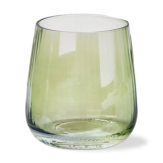 Chelsea Iridescent Optic Stemless Wine Glass Green