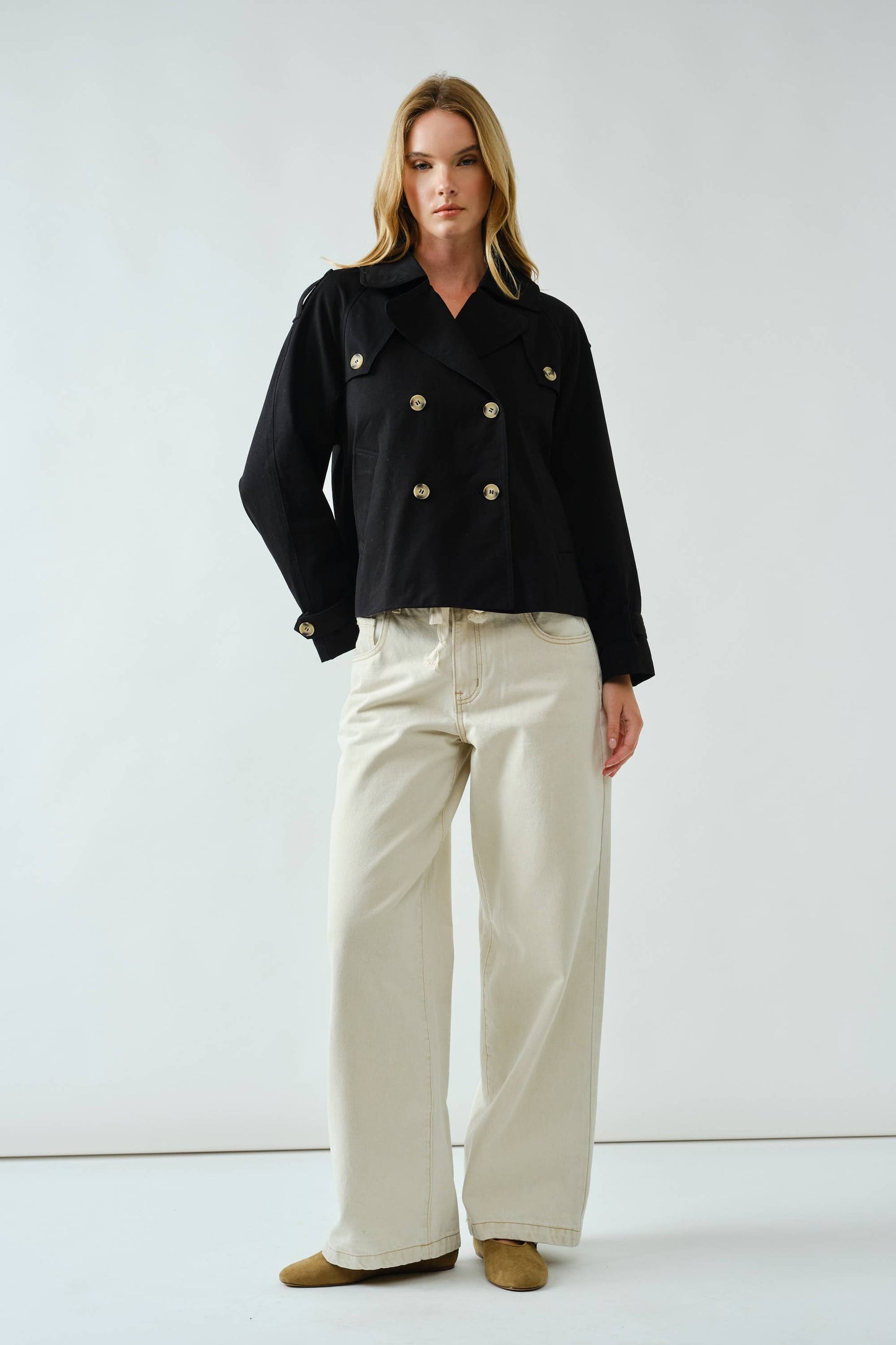 Half Trench Double Button Jacket
