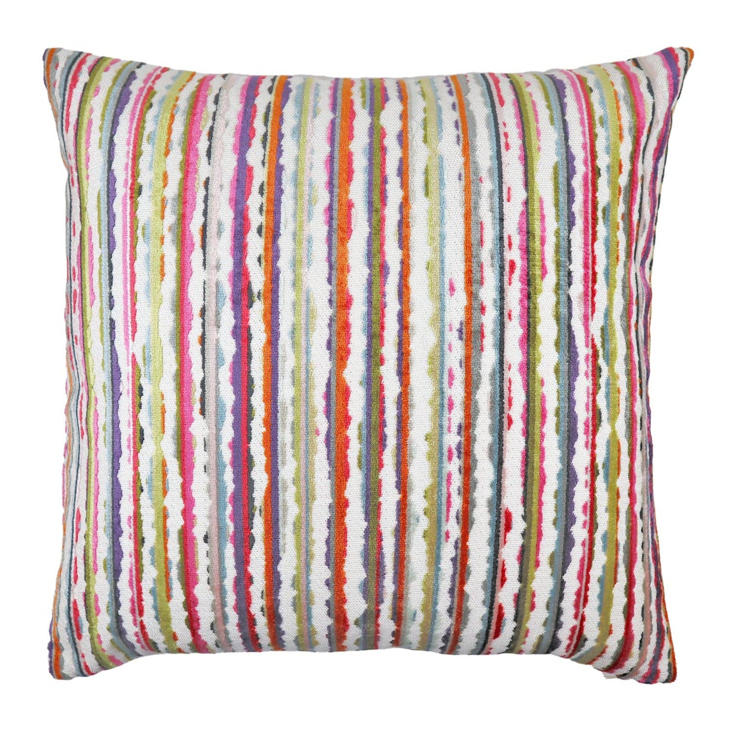 Millie Confetti - Multi-Colored Cut Velvet Throw Pillow