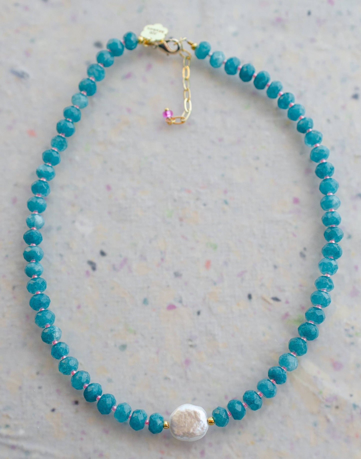 Gemstone and Pearl Beaded Necklace