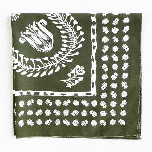 Olive Floral Bandana