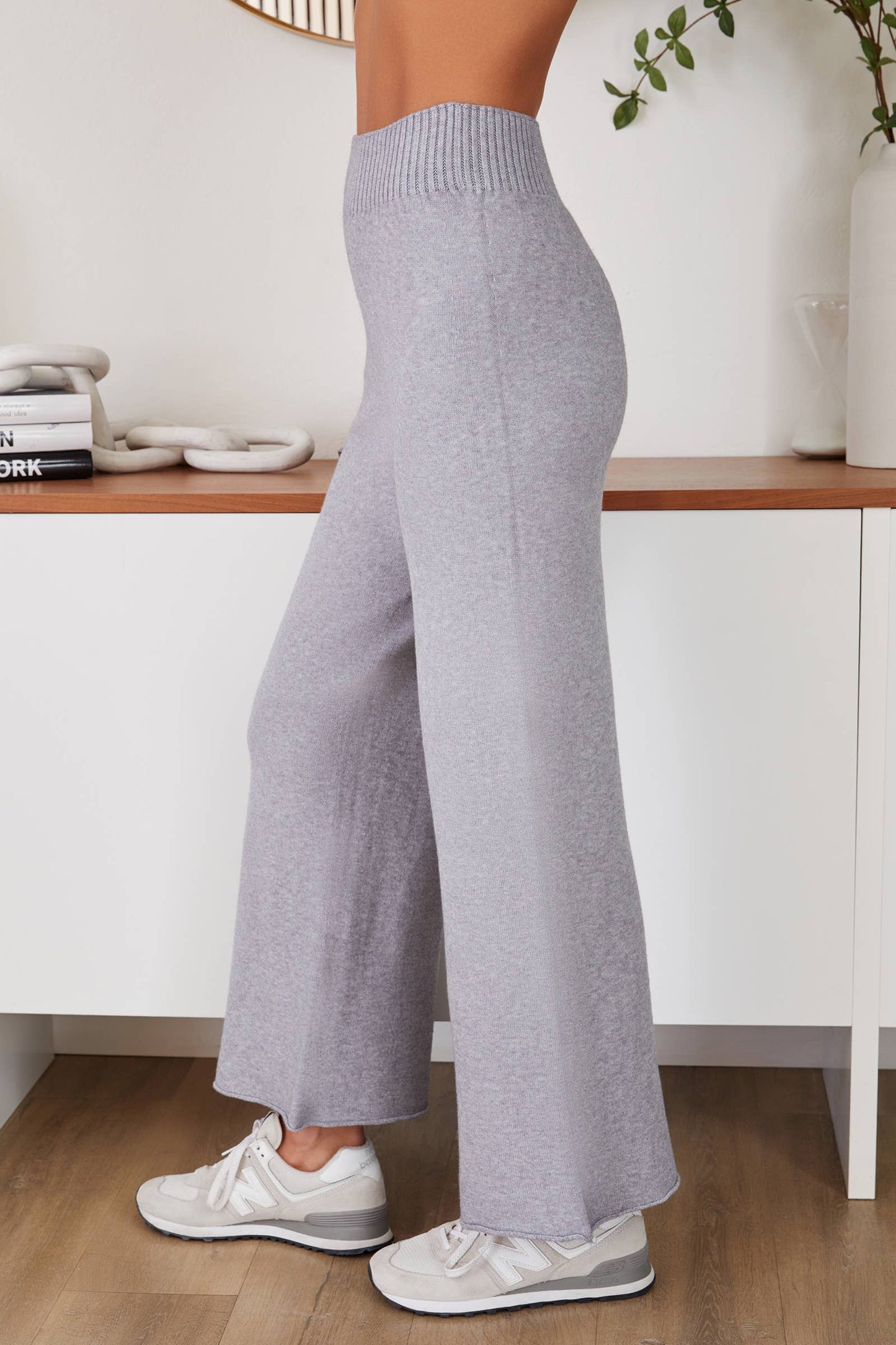 COZY KNIT CROPPED WIDE LEG PANT (330201/27736)