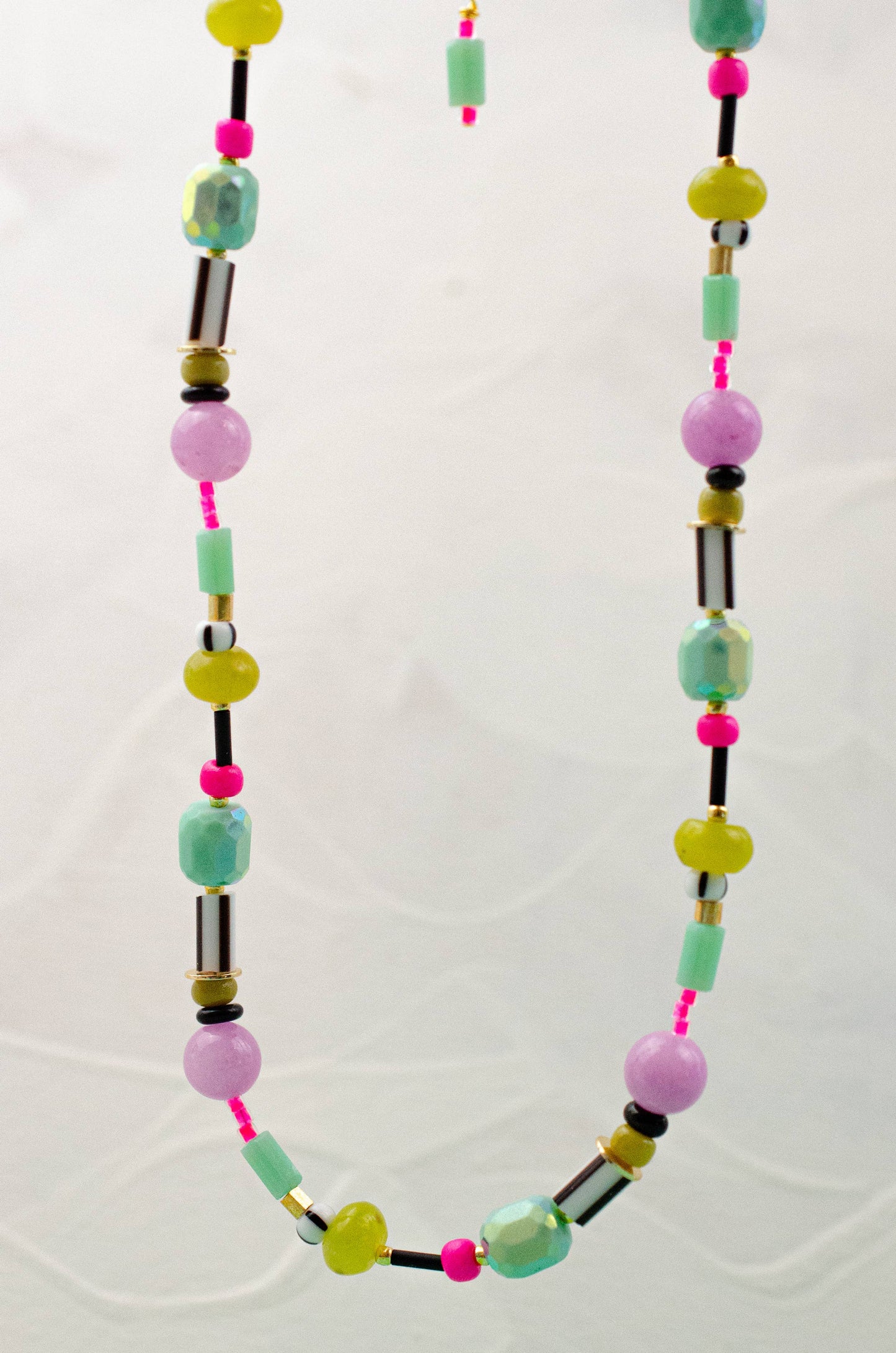 Neon Beaded Friendship Necklace
