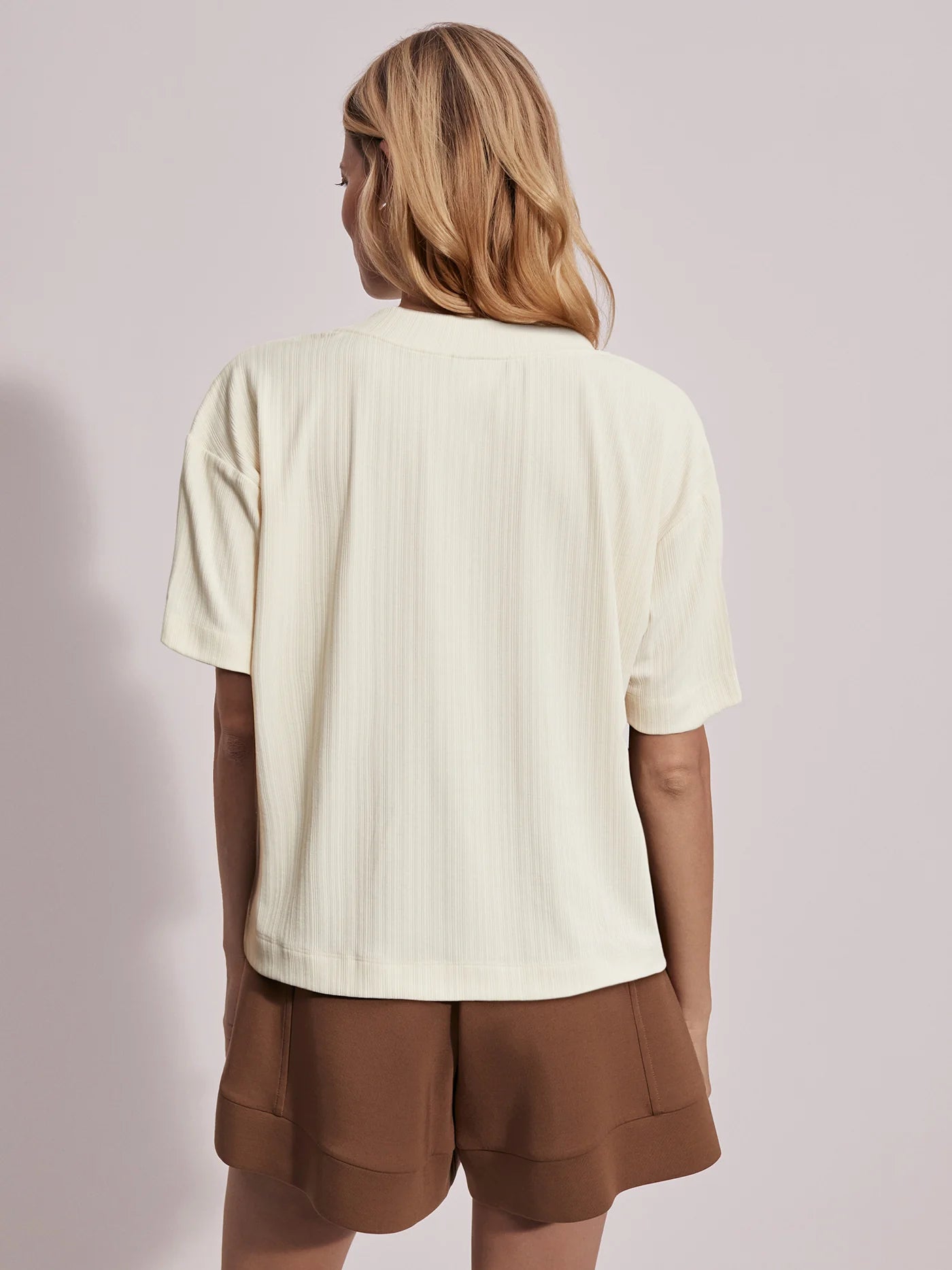 Kasey Mock Placket Rib Tee