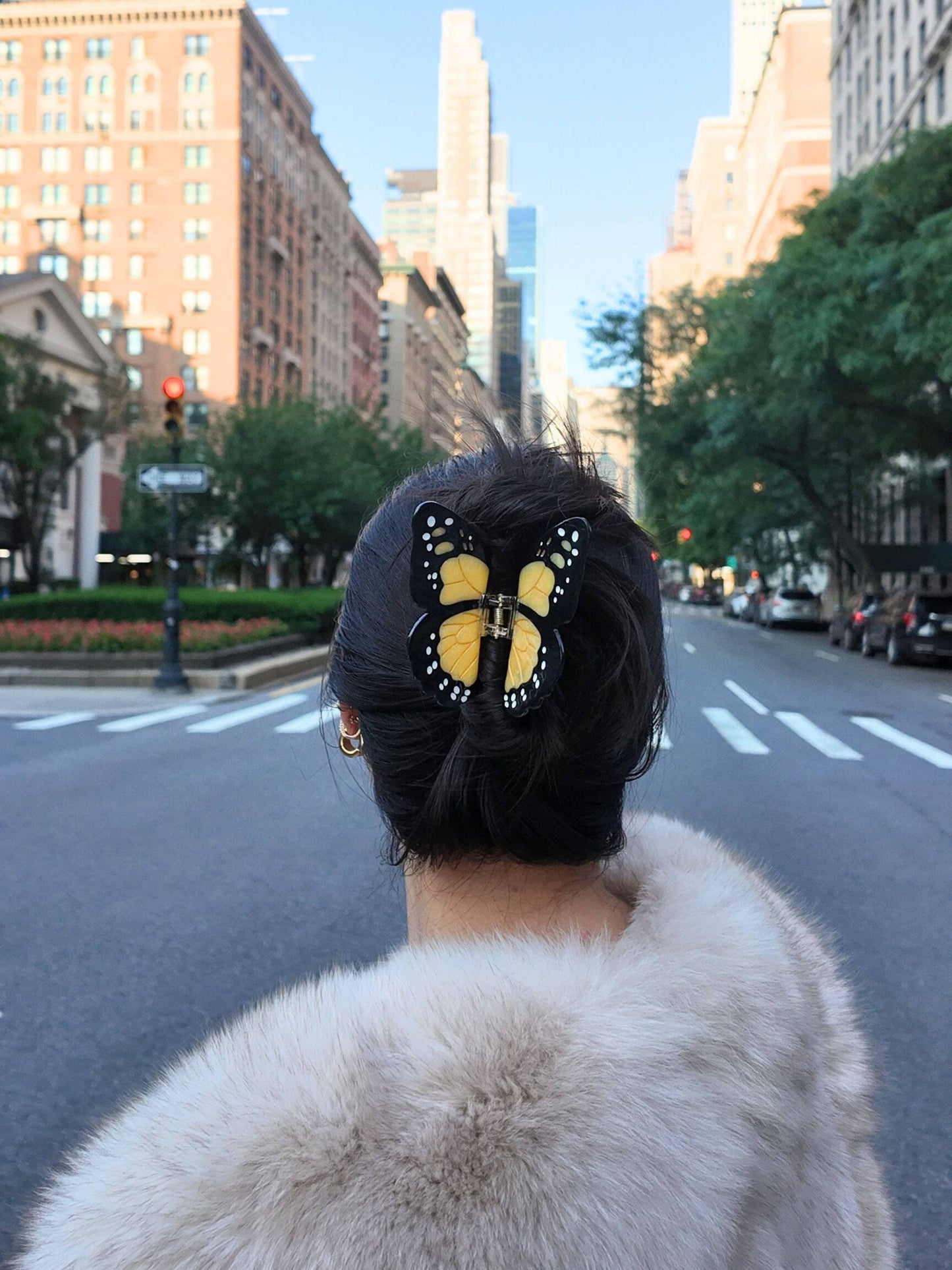 Hand-painted Monarch Butterfly Claw Hair Clip | Eco-Friendly