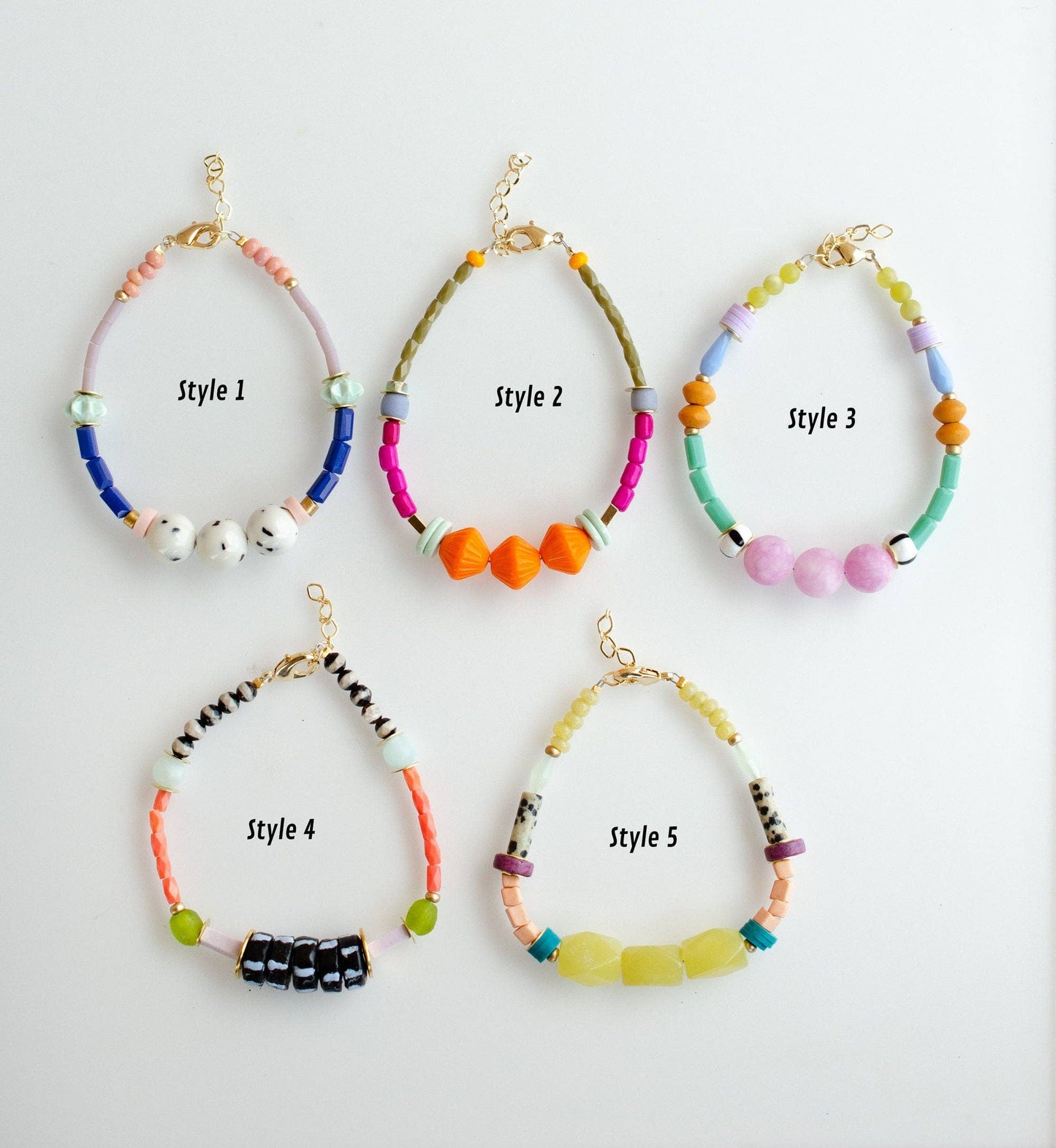 Zinnia - Colorful Beaded Stacking Bracelets