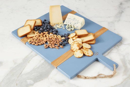 Denim Blue Rectangle Wood Charcuterie Cheese Board, Medium