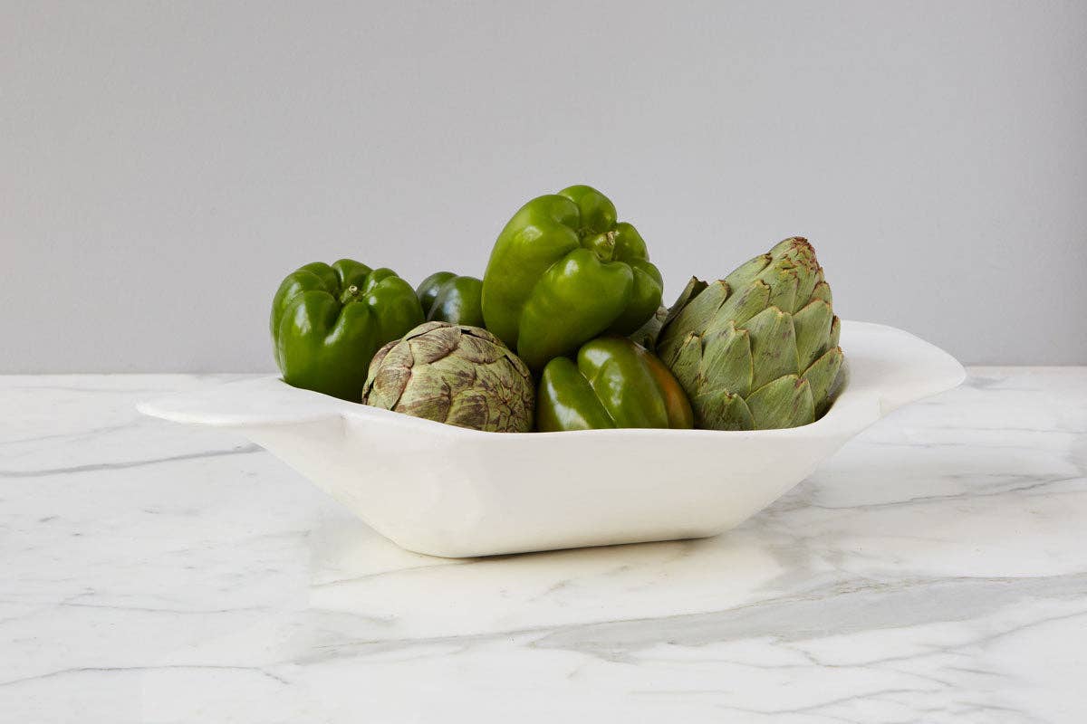Hand-Carved White Pine Wood Serving Dough Bowl