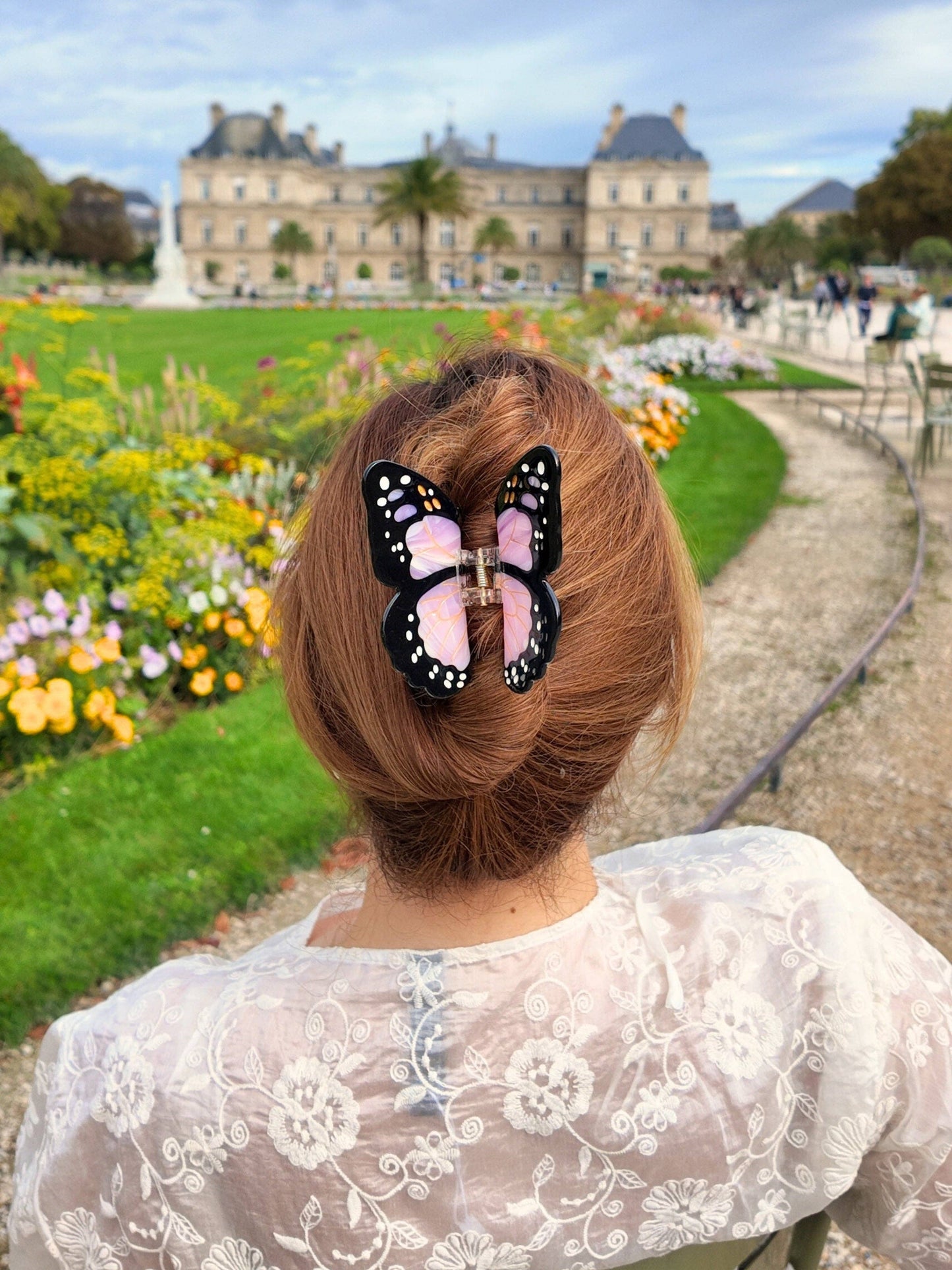 Hand-painted Monarch Butterfly Claw Hair Clip | Eco-Friendly