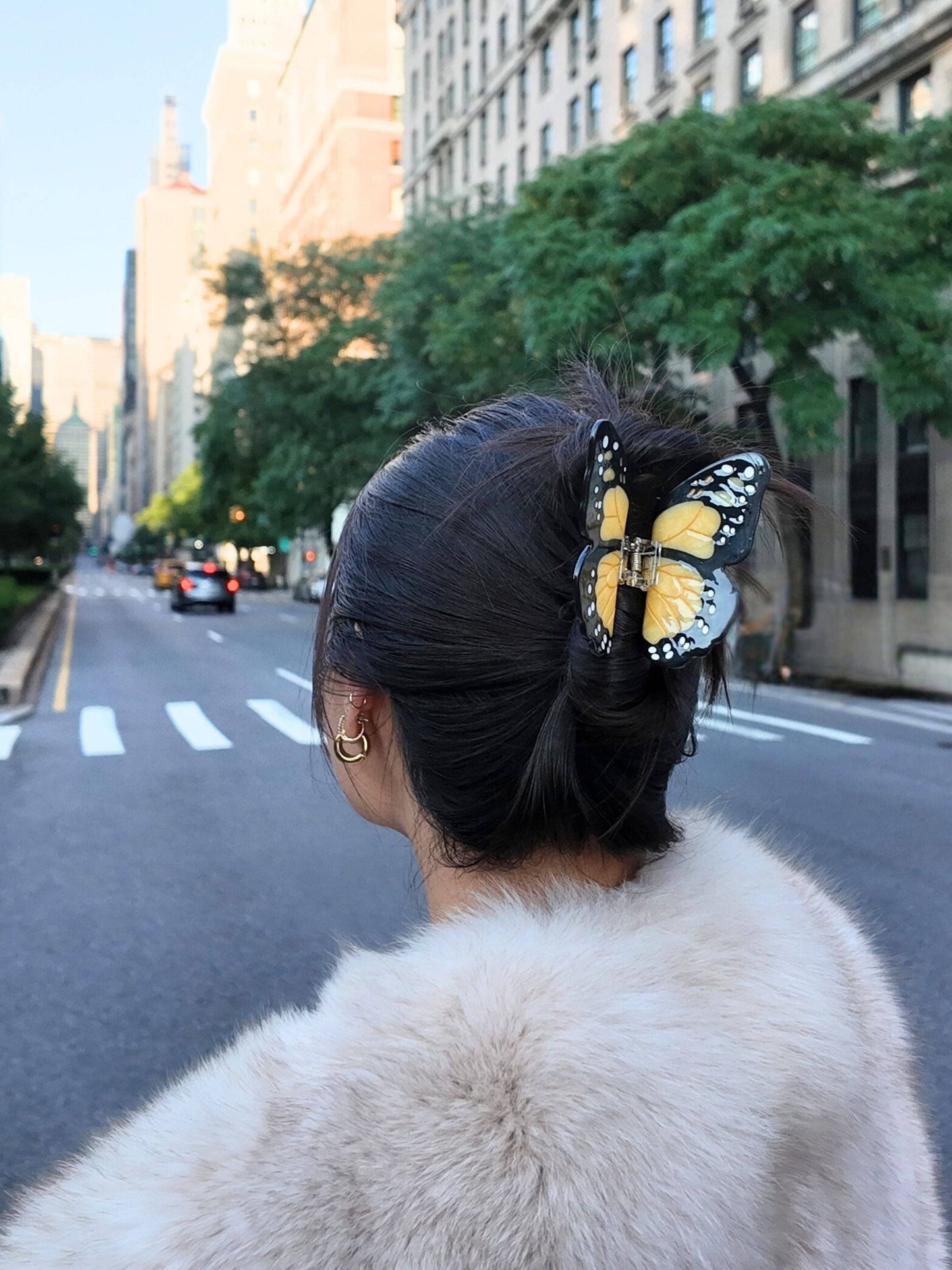 Hand-painted Monarch Butterfly Claw Hair Clip | Eco-Friendly