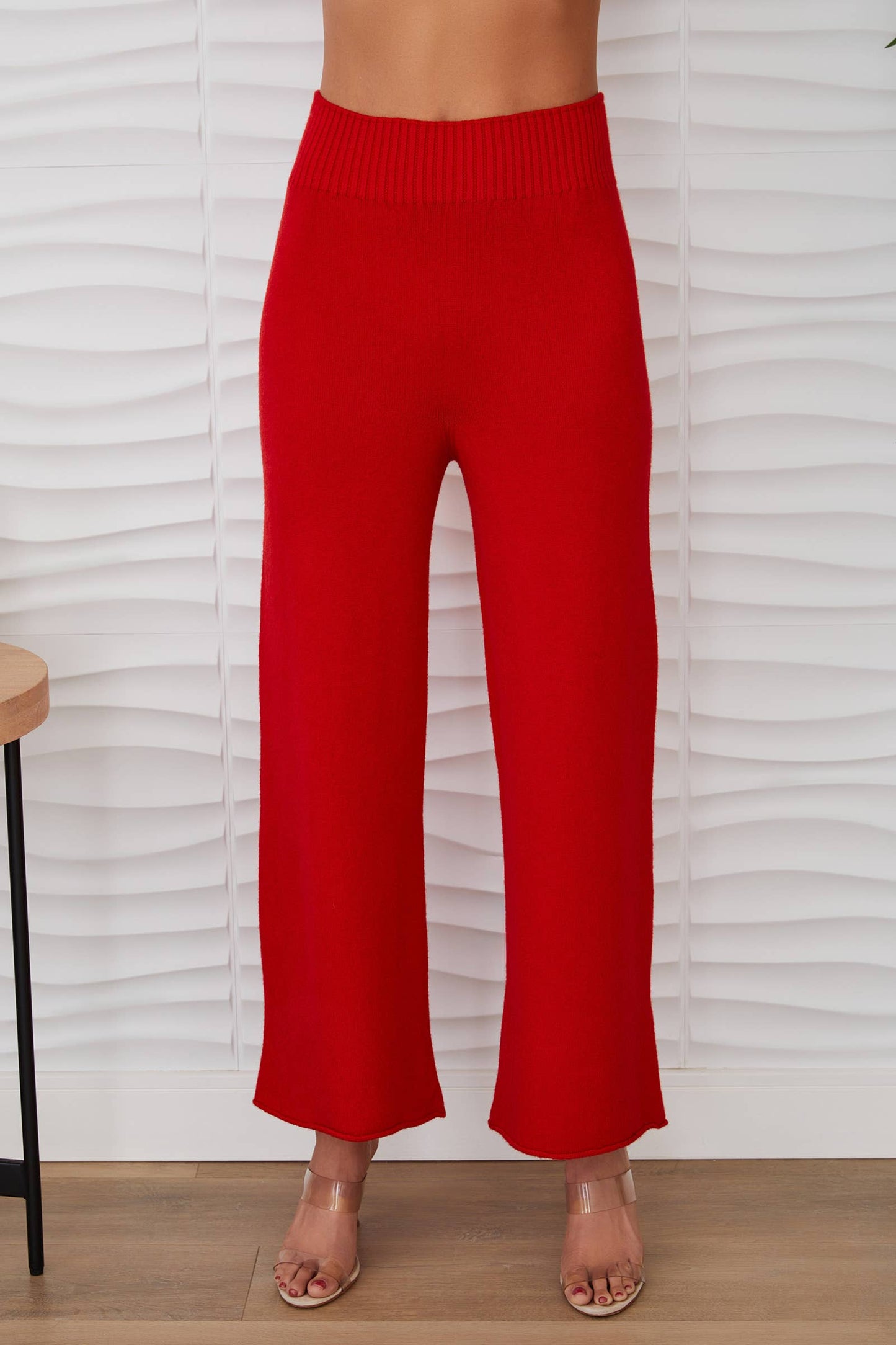 COZY KNIT CROPPED WIDE LEG PANT (330201/27736)