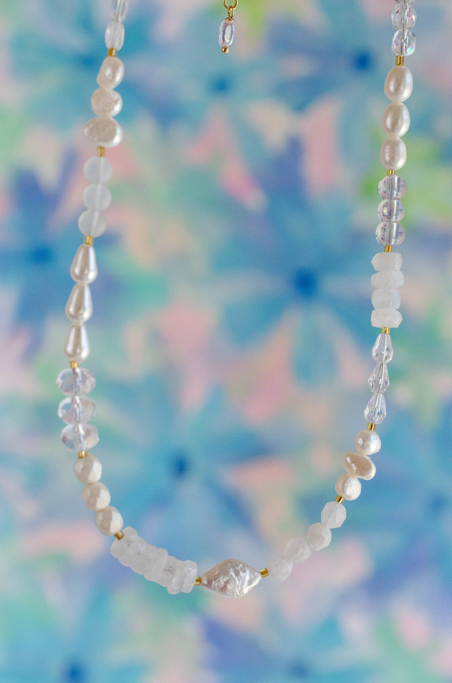 Pearl and Moonstone Beaded Necklace