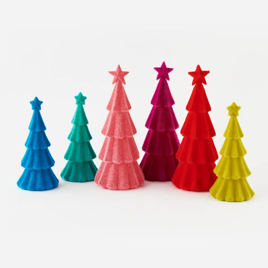 Flocked Star-Top Tree Figurine Mini