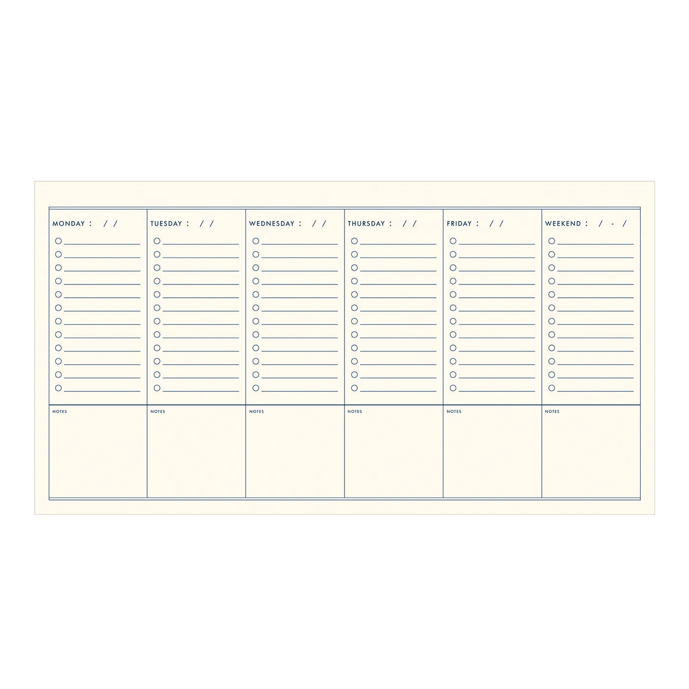 To Do Simple Undated Weekly Planner