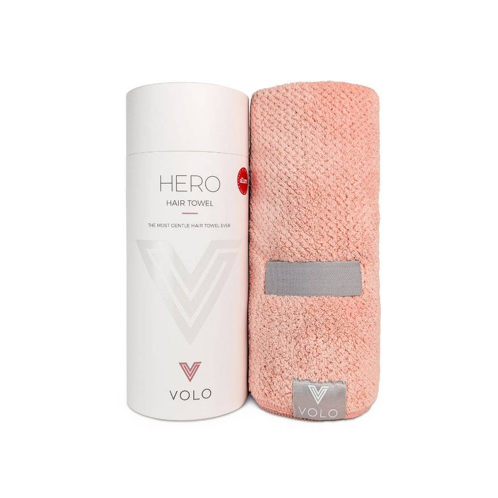 VOLO Hero Hair Towel- Cloud Pink Luxe Tube