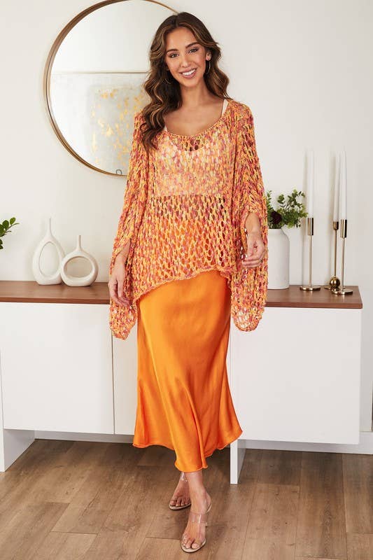 SILKY SLIP SKIRT WITH LACE ELASTIC WAISTBAND  (9298/235110)