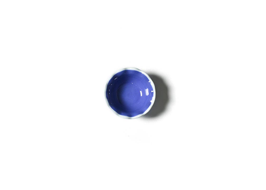 Iris Blue Color Block Ruffle Dipping Bowl