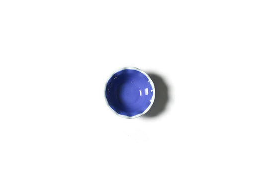 Iris Blue Color Block Ruffle Dipping Bowl