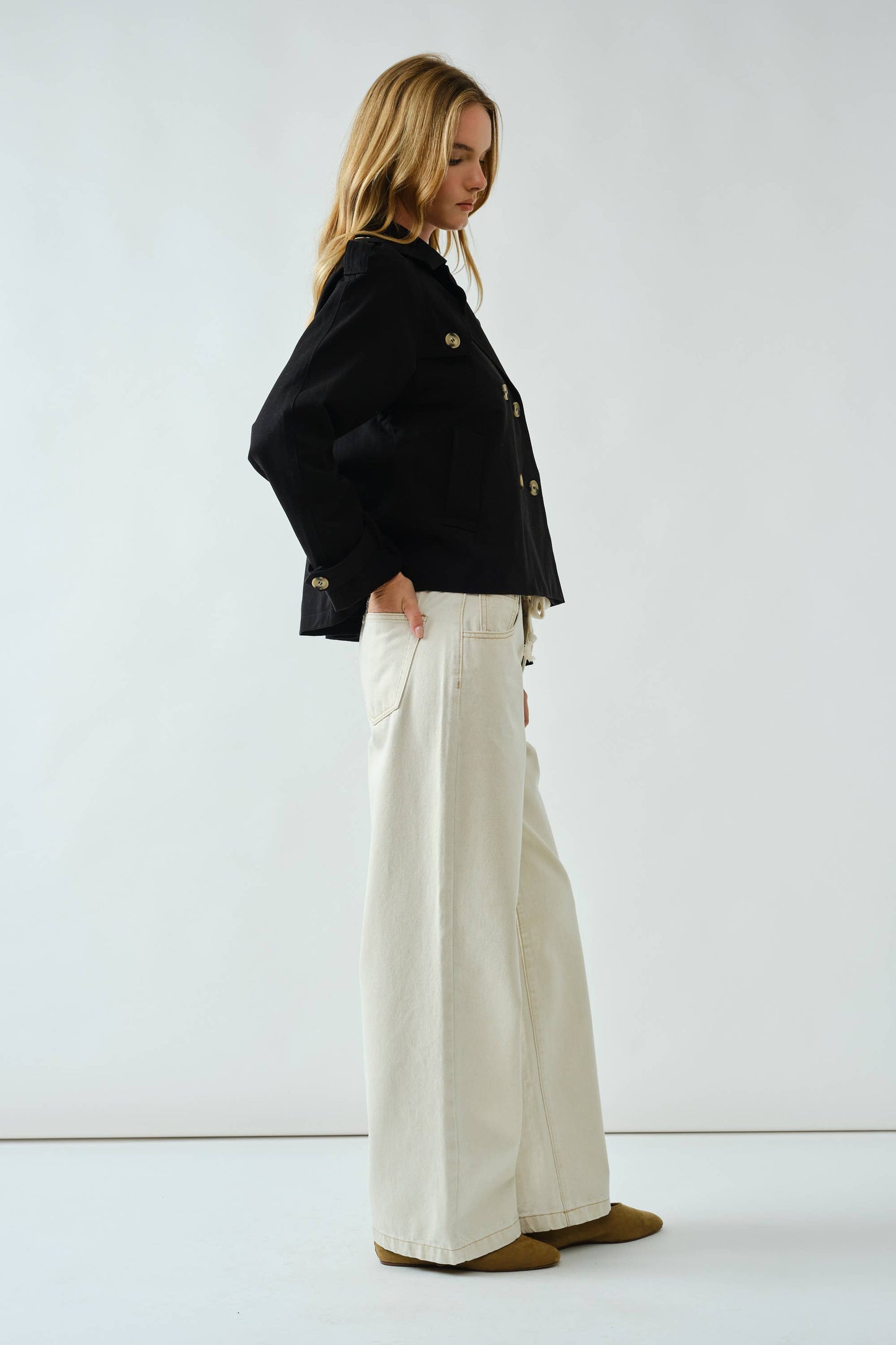 Half Trench Double Button Jacket