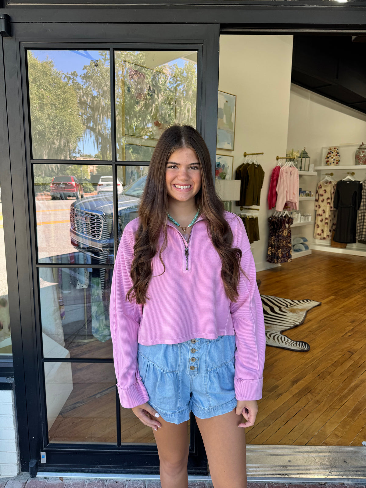 We The Free Celeste Quarter Zip - Hummingbird Pink
