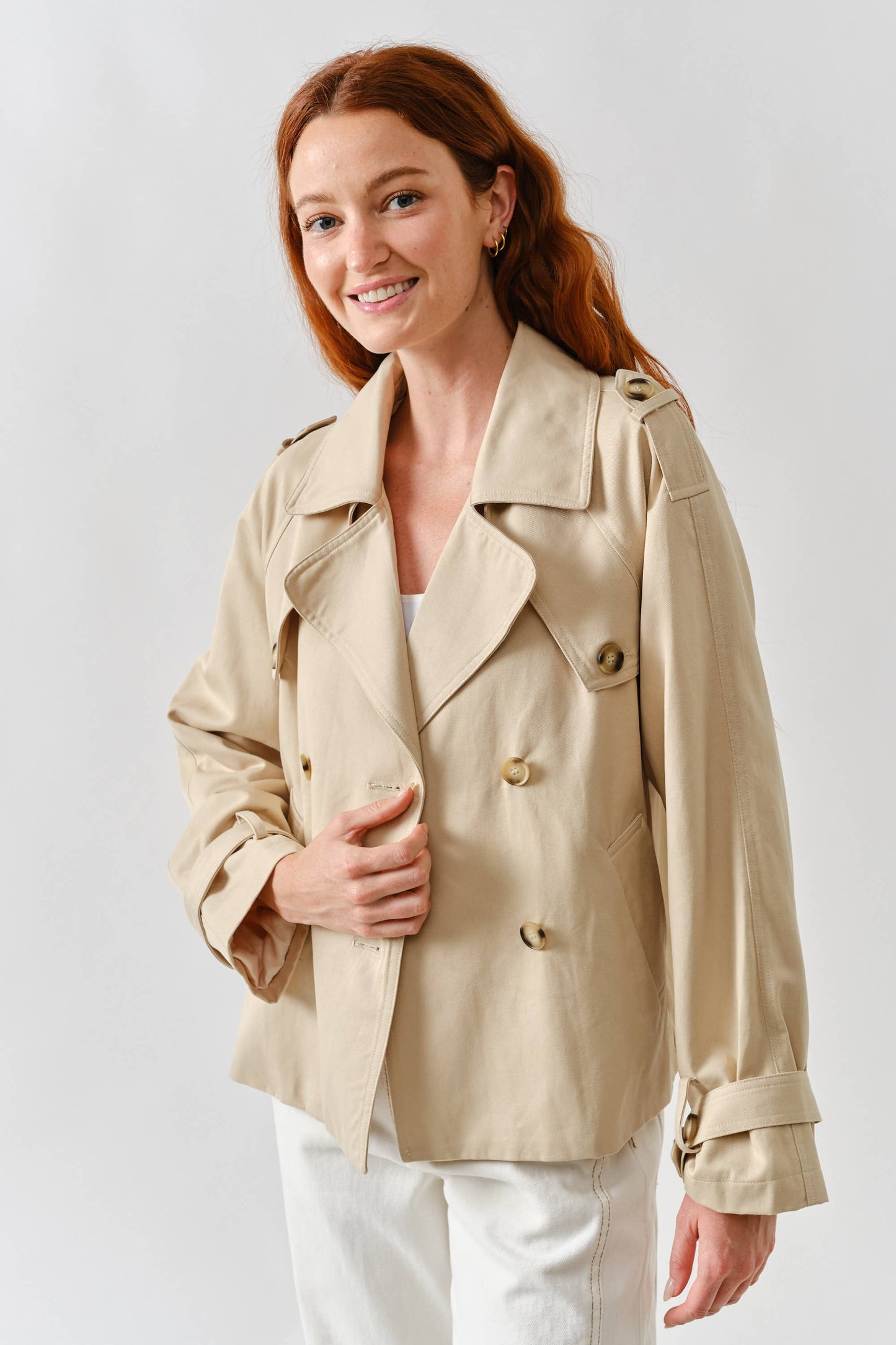 Half Trench Double Button Jacket