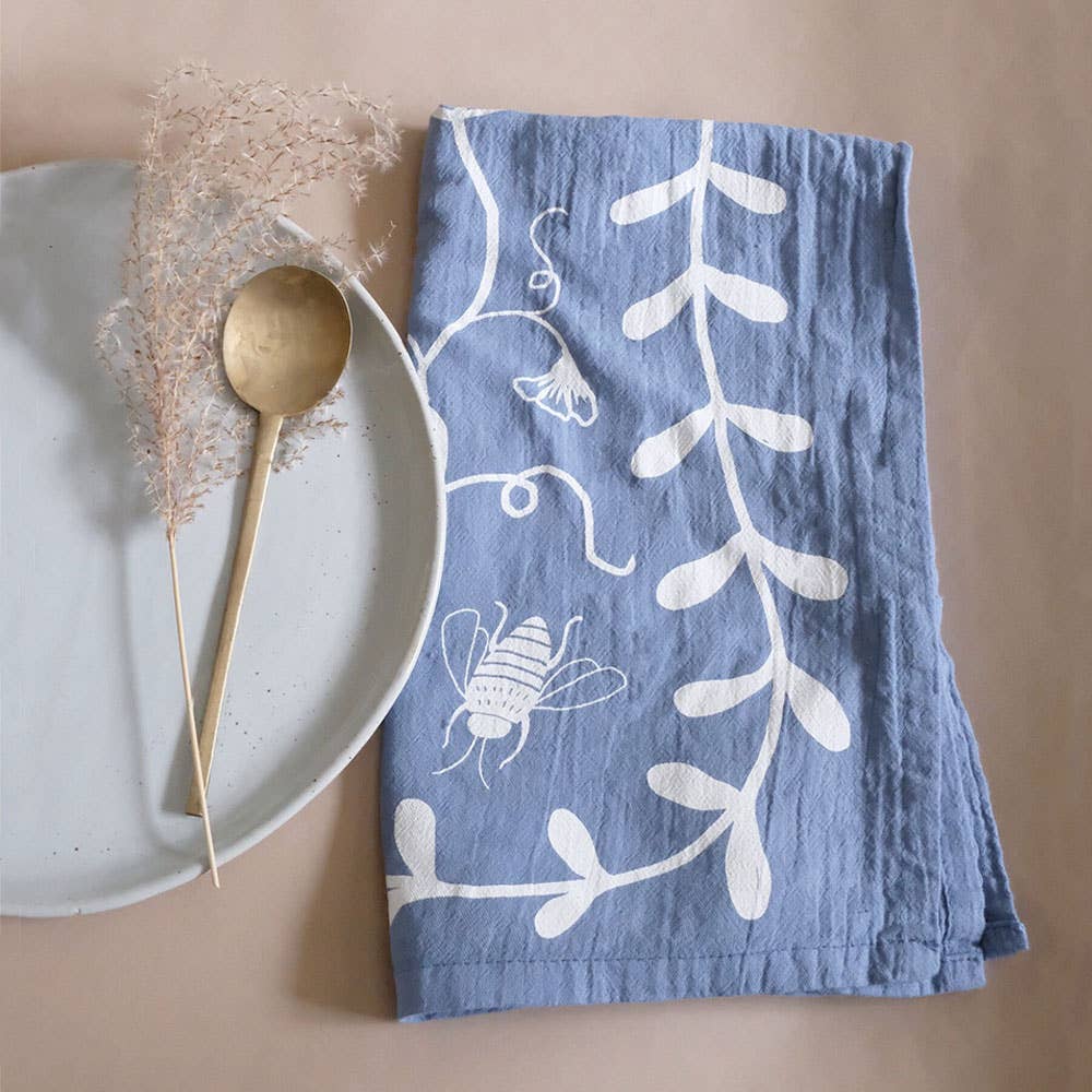 Nasturtiums Cotton Tea Towel - Nature-Inspired Kitchen Towel