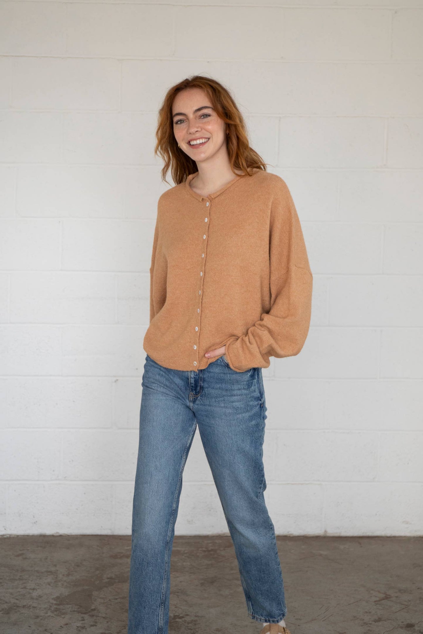 Camel Piper Cardigan