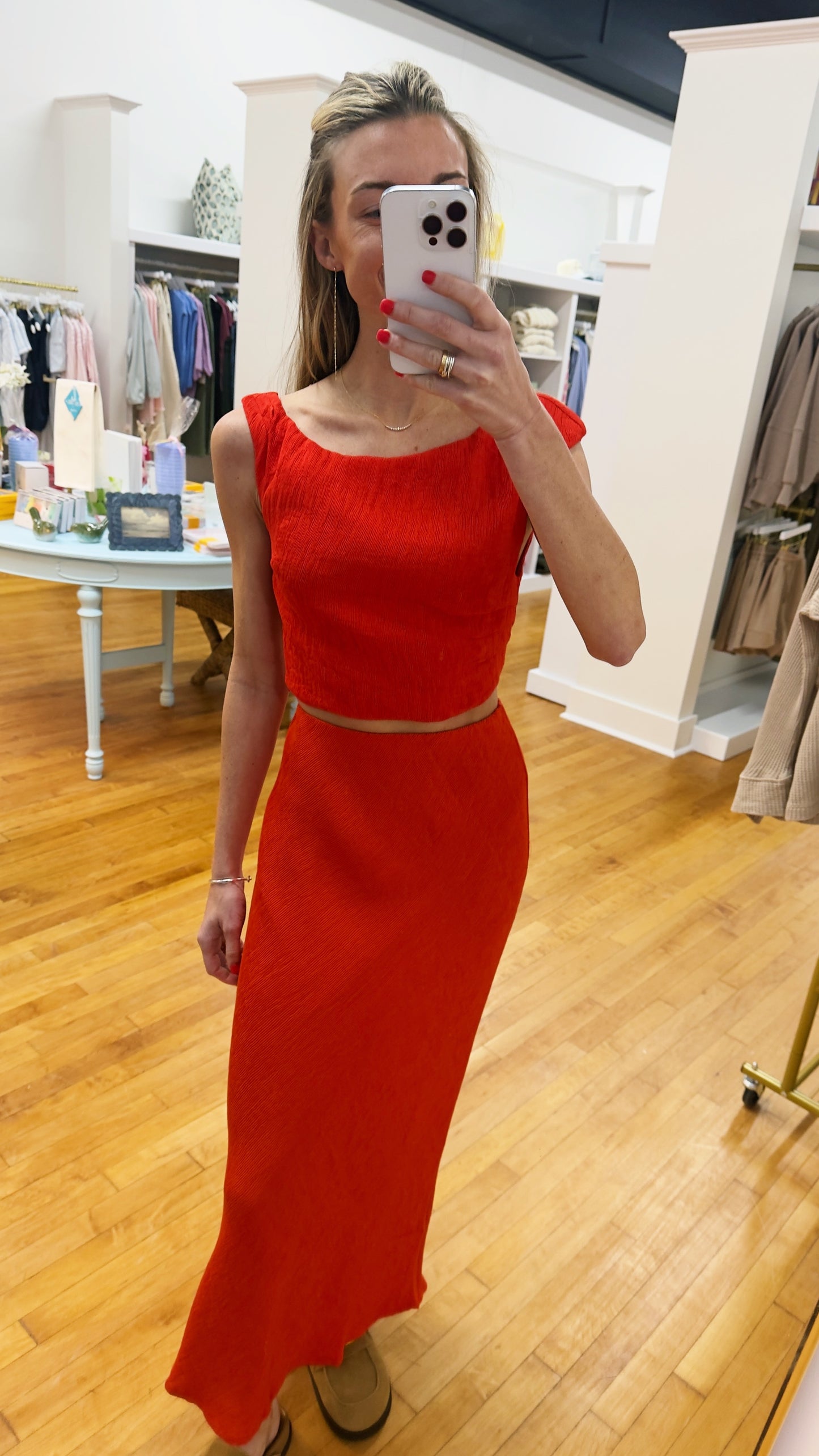 Selma Textured Bias Skirt