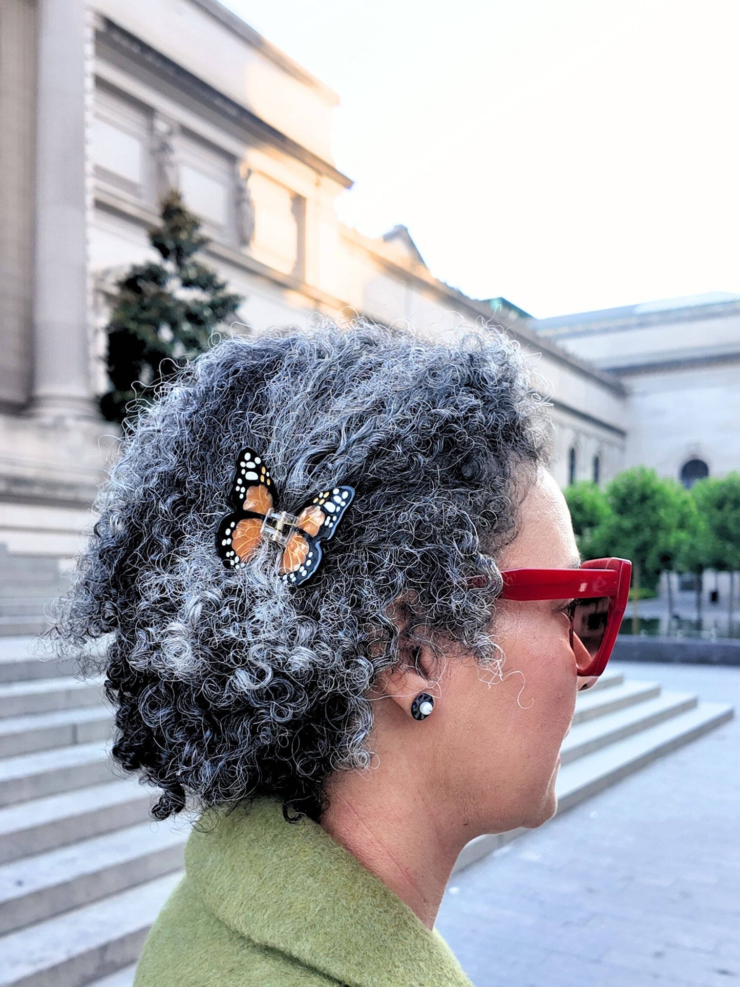 Hand-painted Mini Monarch Butterfly Claw Hair Clip | Eco-Friendly