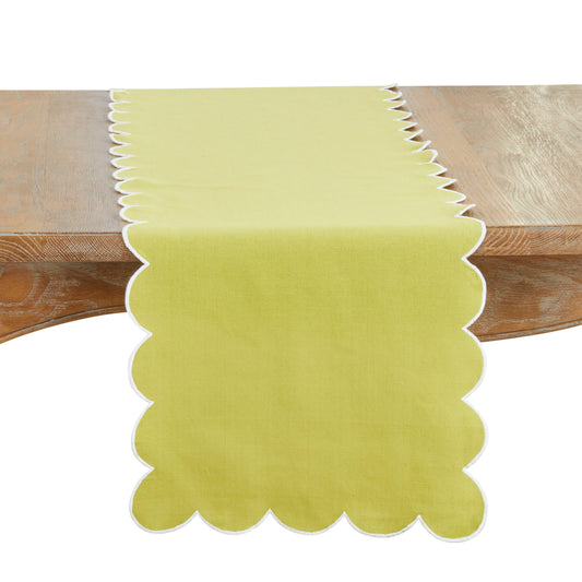 Cotton Scalloped Table Runner