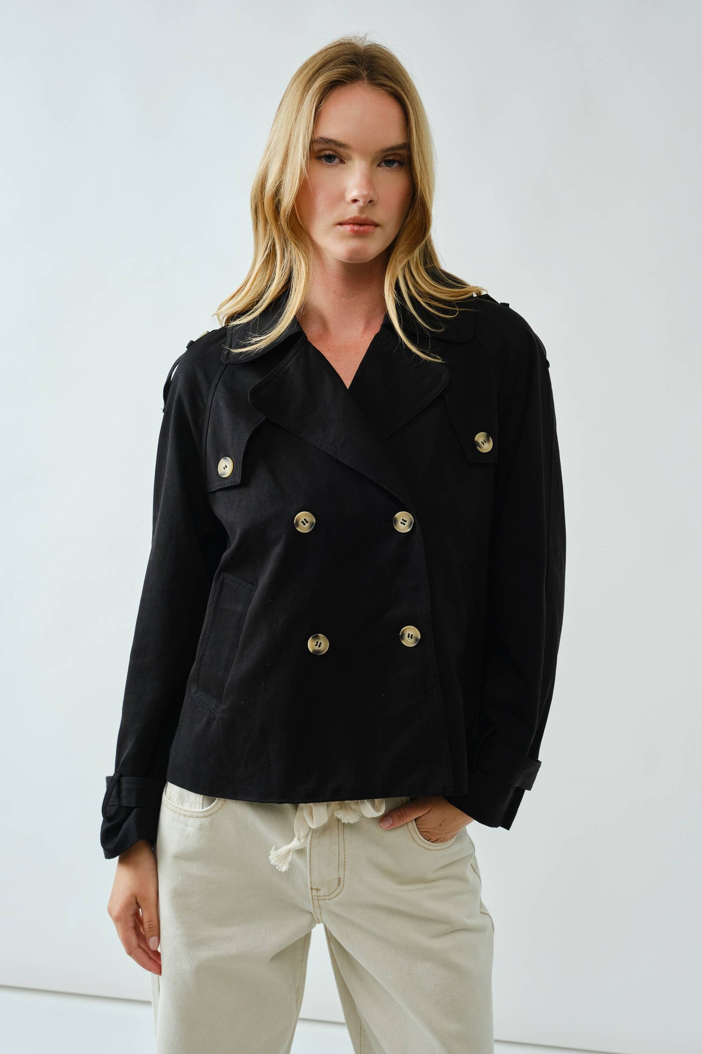 Half Trench Double Button Jacket