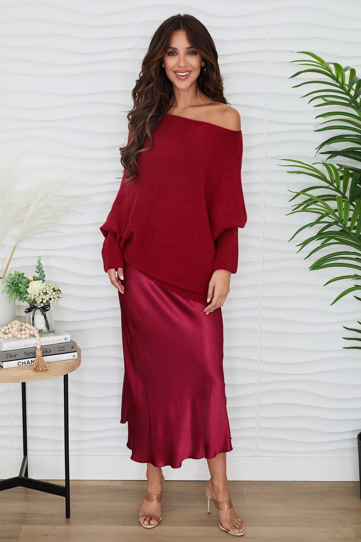 SILKY SLIP SKIRT WITH LACE ELASTIC WAISTBAND  (9298/235110)