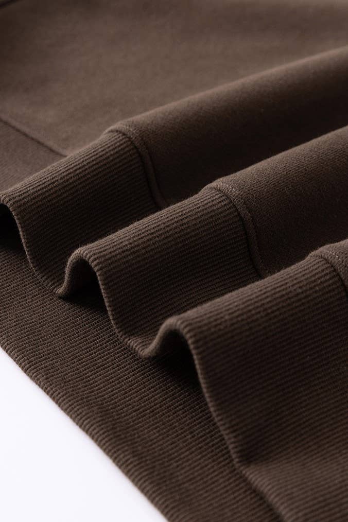 Cotton blend Fleece Oversized mock neck sweatshirt in solid