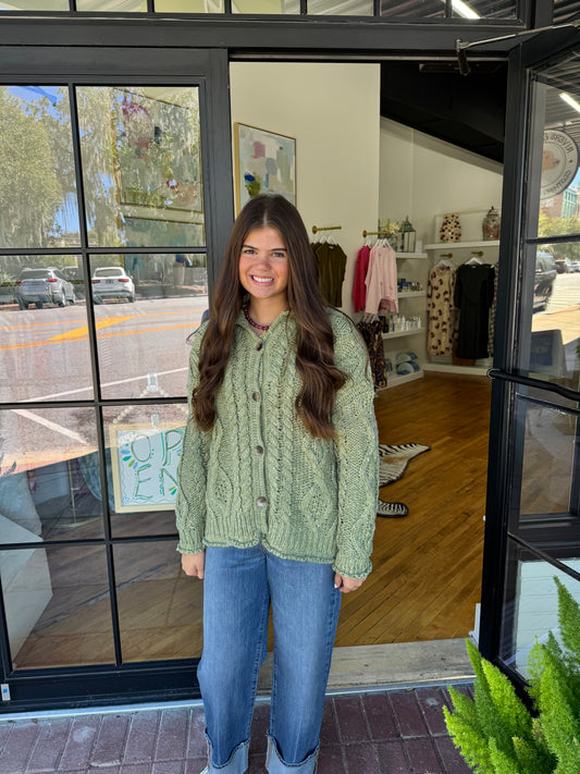 Opal Knit Cardi - Iguana