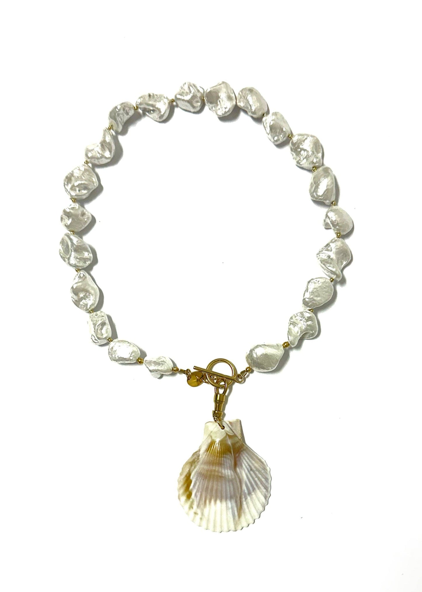 Cheraw Glass Pearls Beaded Necklace with Removable Pendant