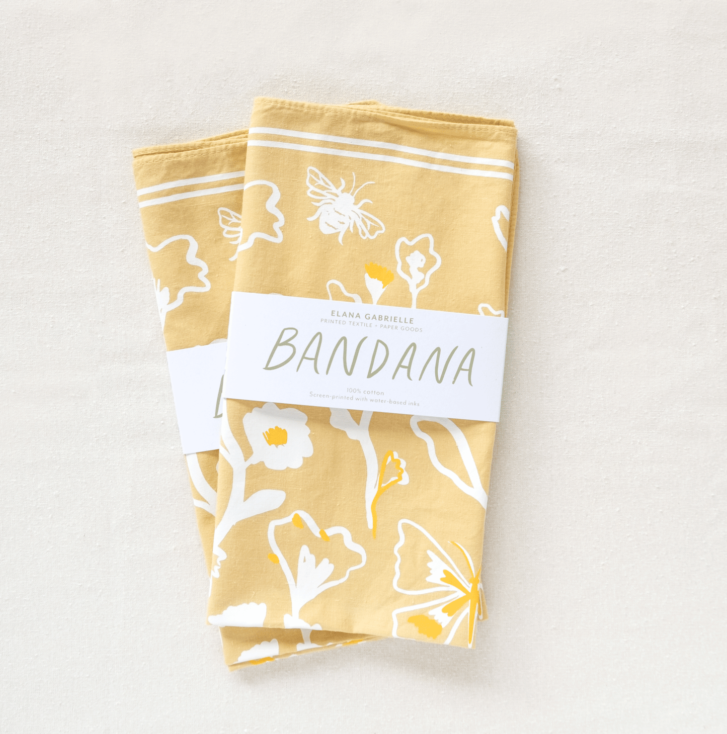 Blossoms Bandana - Screenprinted Cotton Nature-Inspired Gift