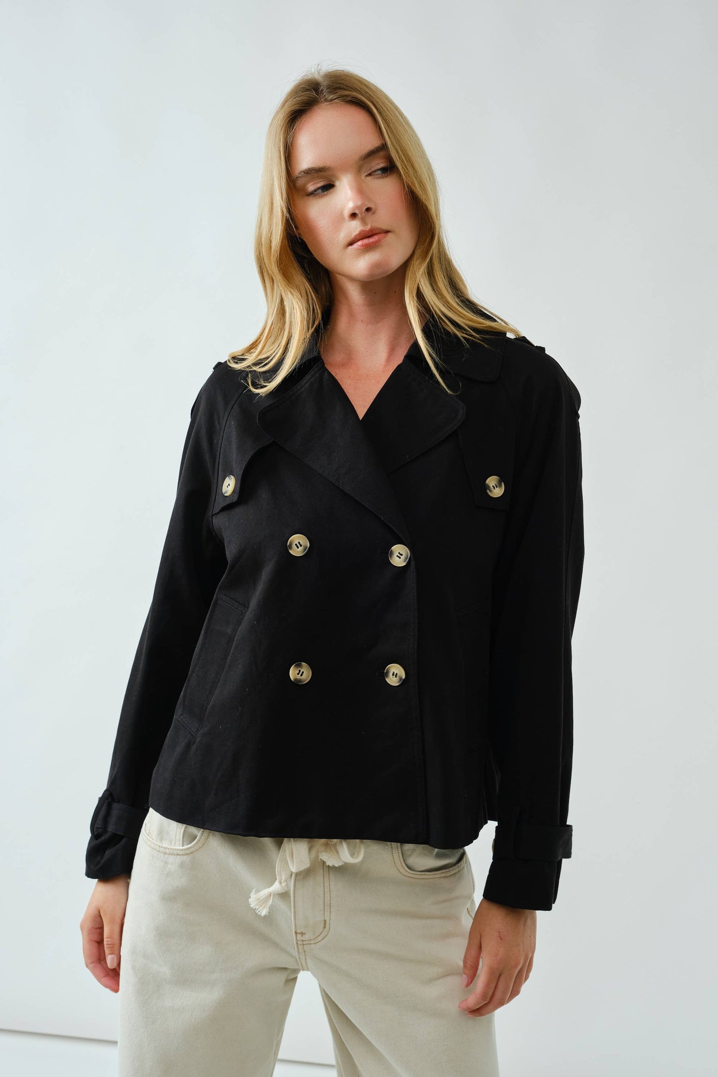 Half Trench Double Button Jacket