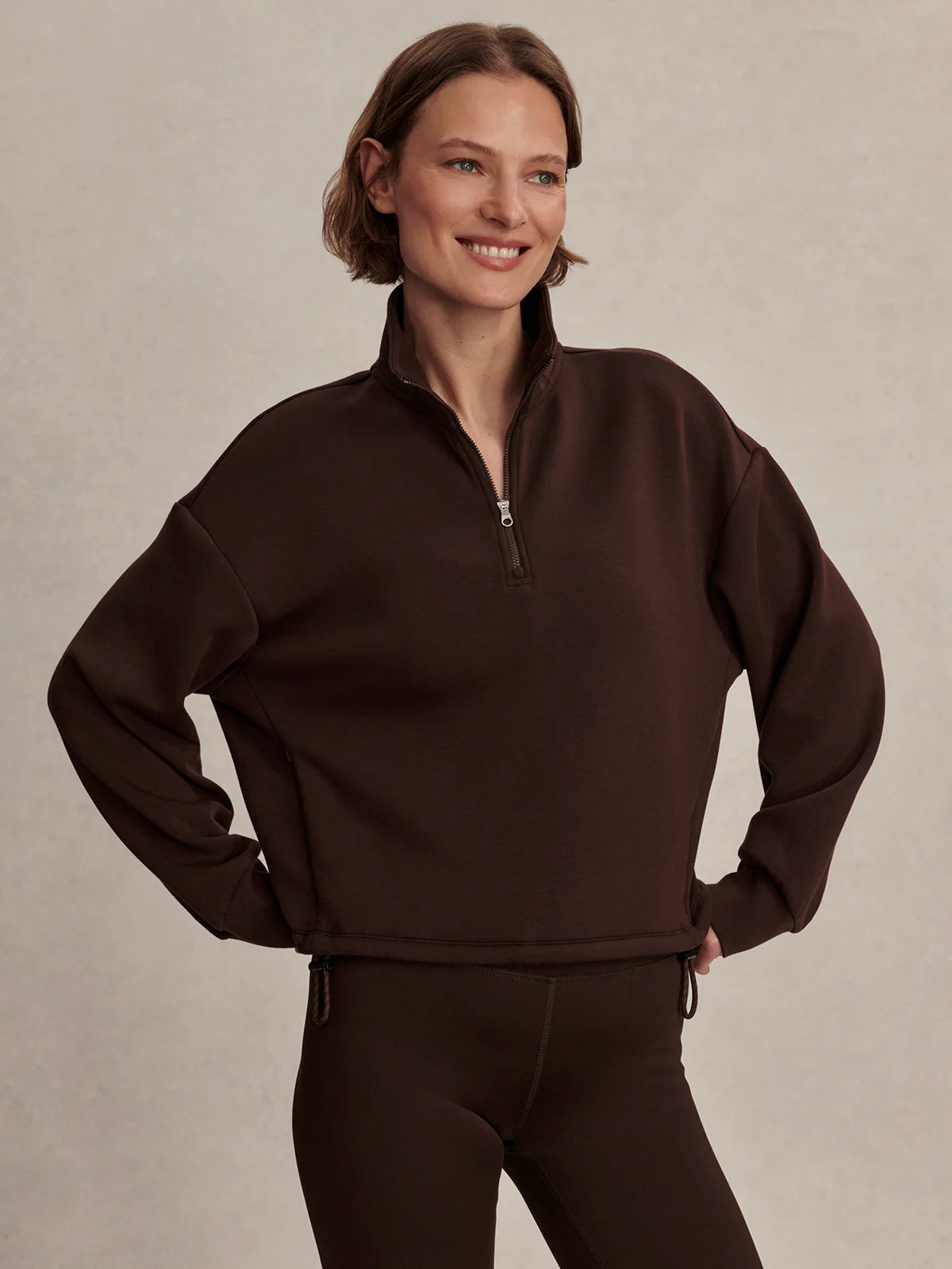Sian Cropped Half-Zip Sweat