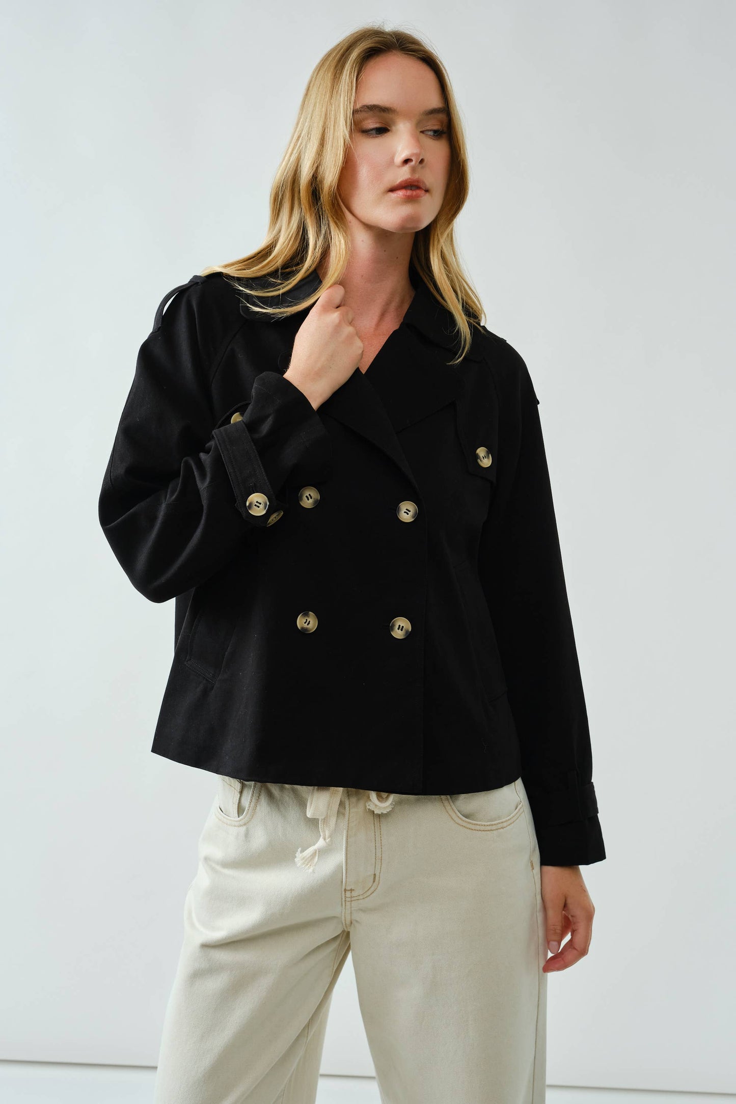 Half Trench Double Button Jacket