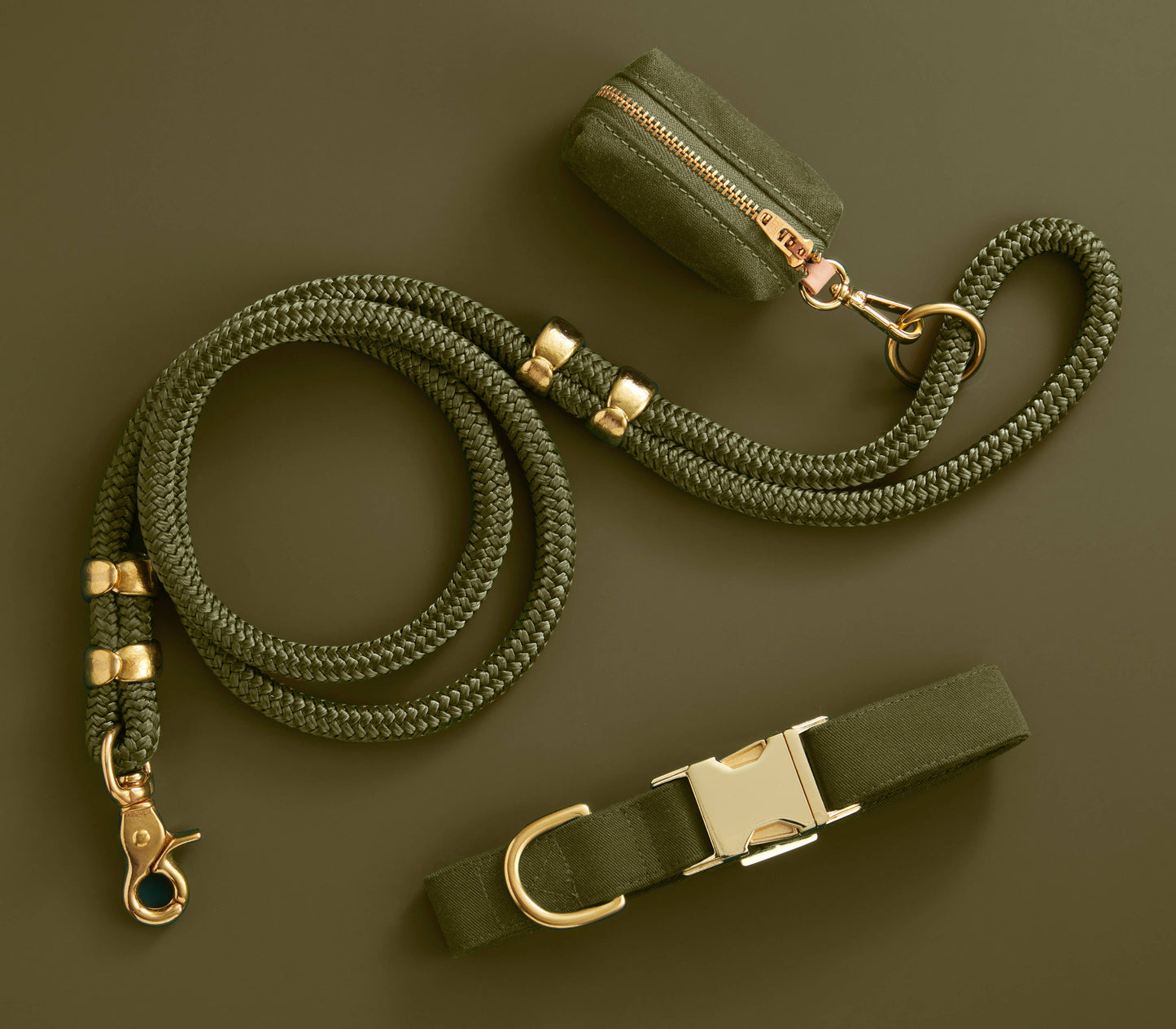 Olive Waxed Canvas Poop Bag Dispenser