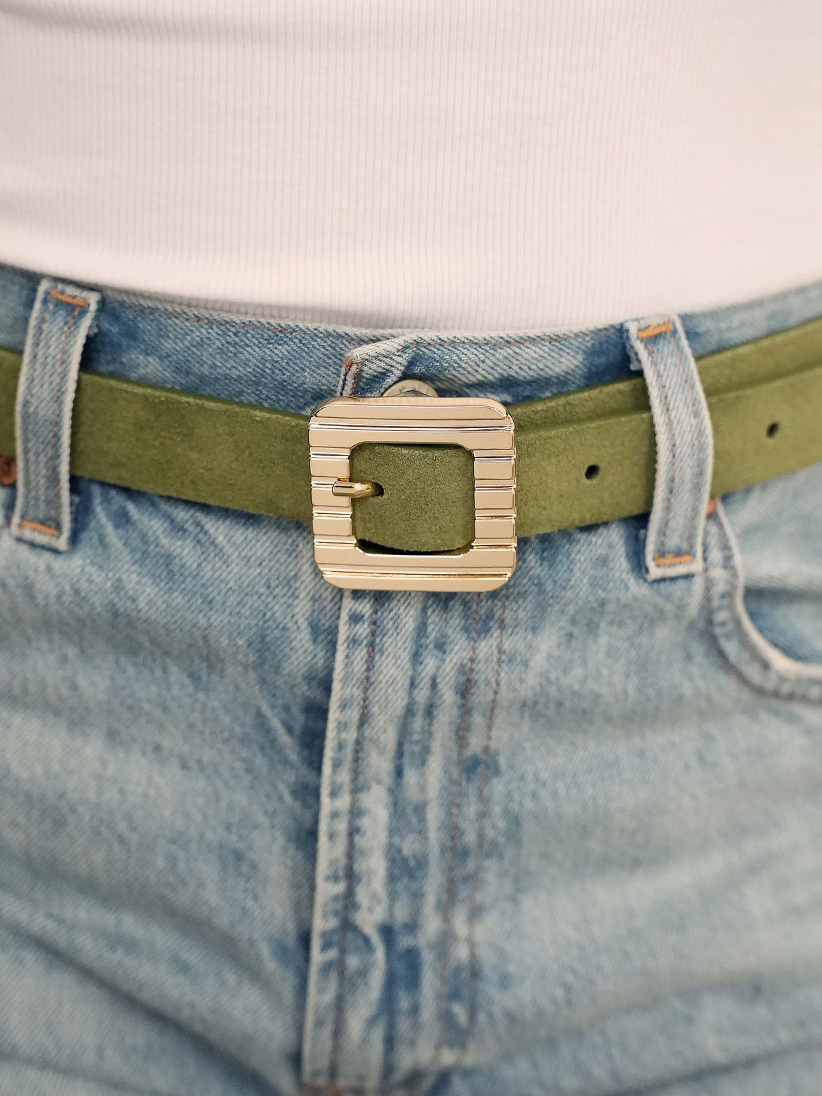 Timeless Texture Belt in Olivine