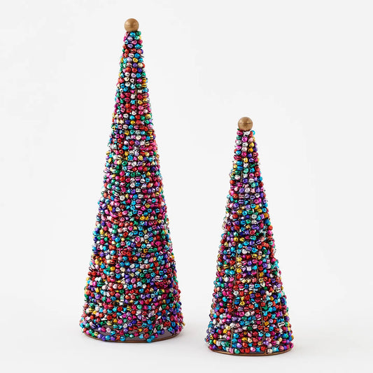 Bell Metal Tabletop Christmas Trees, Set of 2