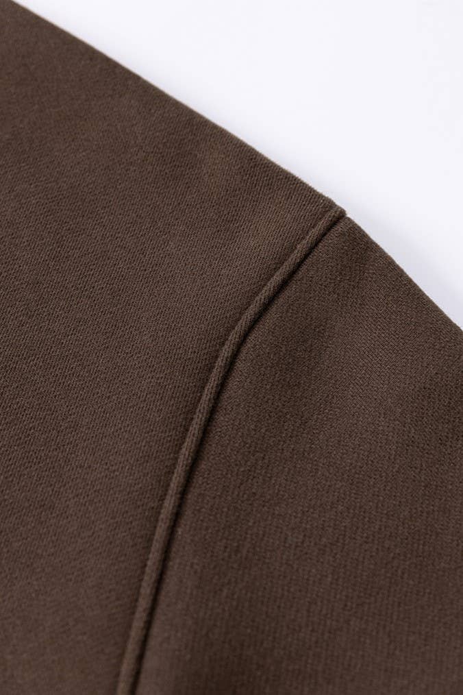 Cotton blend Fleece Oversized mock neck sweatshirt in solid