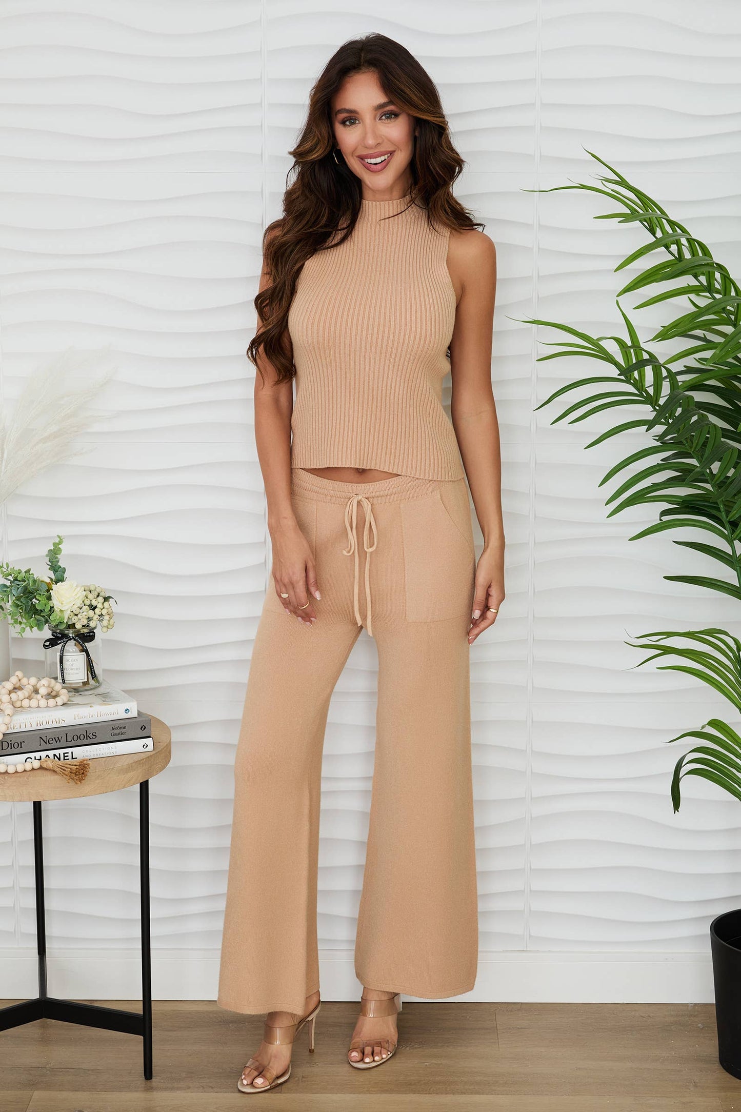 VISCOSE RIB SLEEVELESS SHELL (330117/37715)
