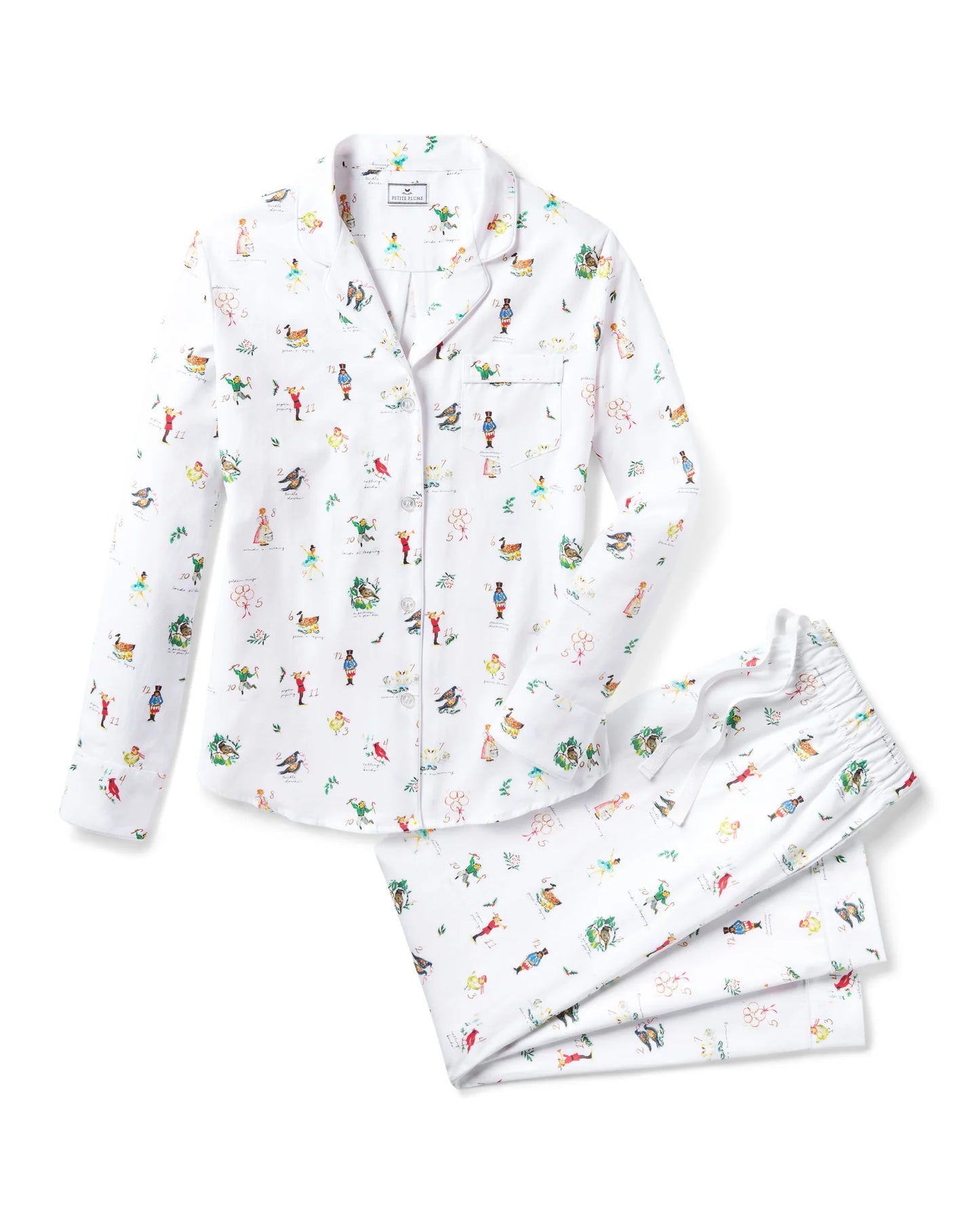 Women's Twill Pajama Set in 12 Days of Christmas