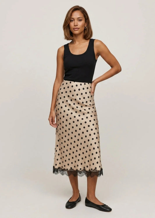 Astrid Satin Lace Skirt