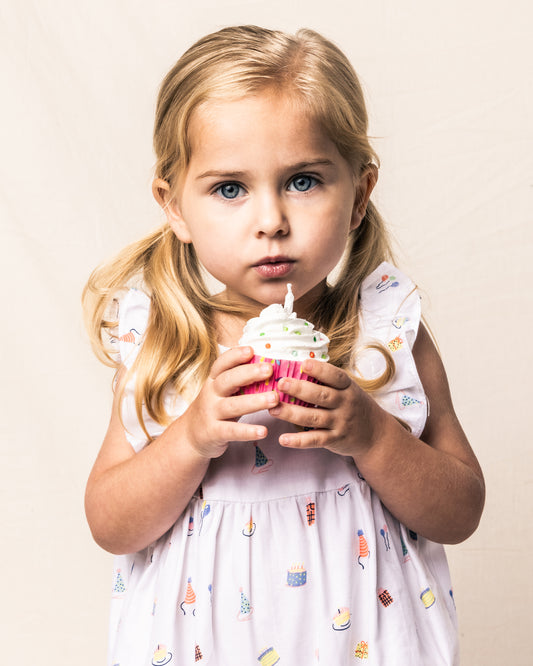 Baby's Twill Ruffled Romper in Birthday Wishes